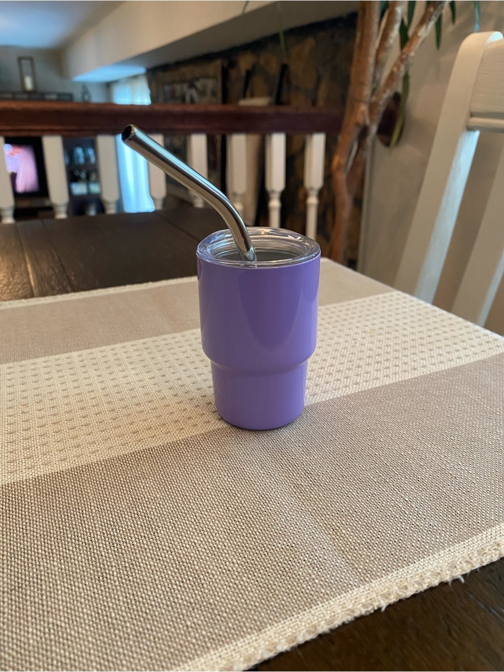 🌸 Lavender Insulated Mini Tumbler /Shot Cup with Straw - Stainless Lid